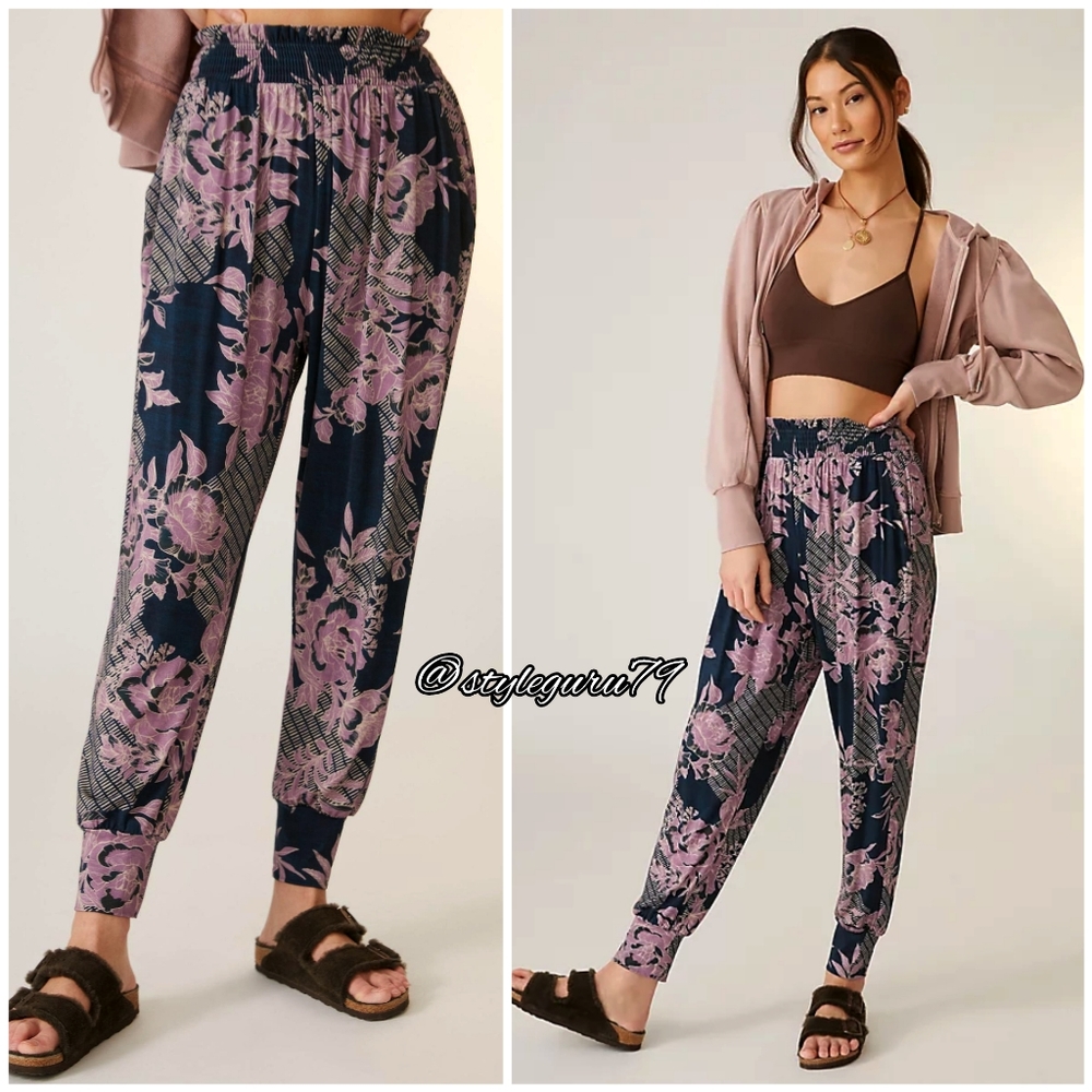 NWT, DAILY PRACTICE BY ANTHROPOLOGIE, COOL BREEZE PRINTED JOGGER PANTS